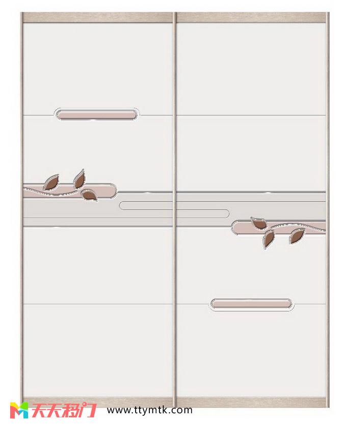 叶子曲线花枝移图  现代花枝uv彩绘门芯板图库 JD-9029
