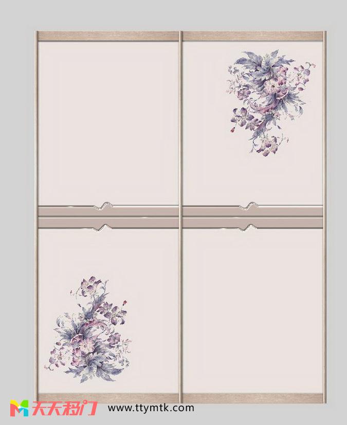 花朵花纹移图  水墨花纹移门图库 JD-9076