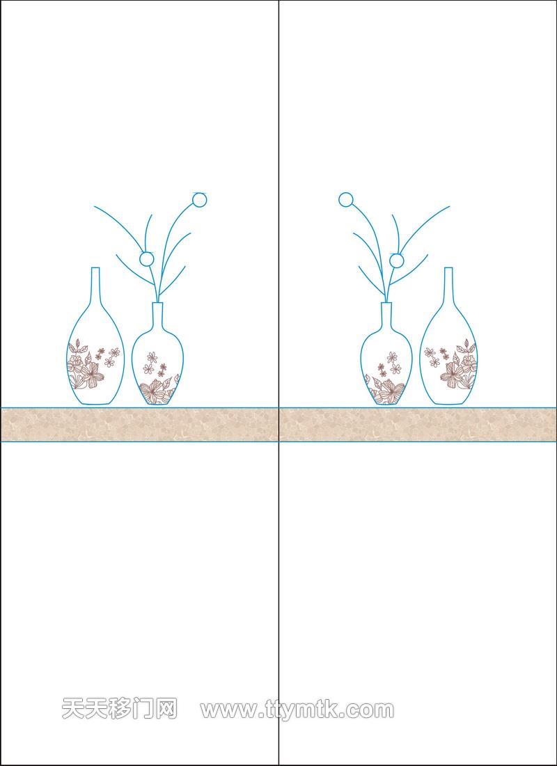 纹理花朵花瓶移图  CML-87