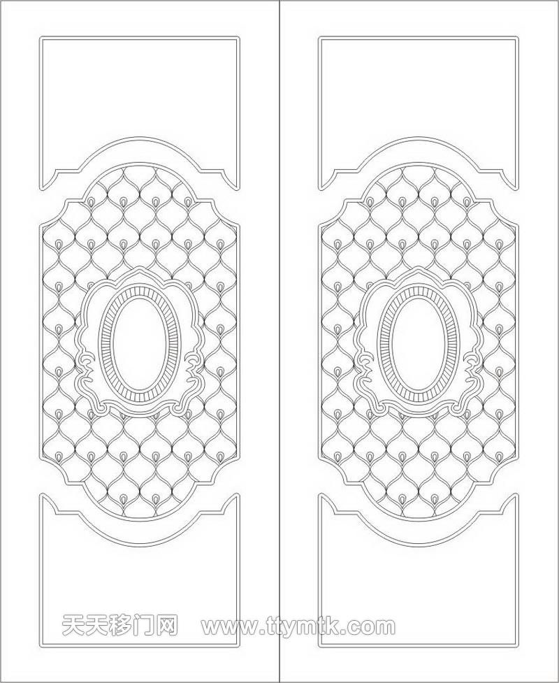 椭圆欧式花纹雕刻路径移图  欧式花纹雕刻路径MJ-004