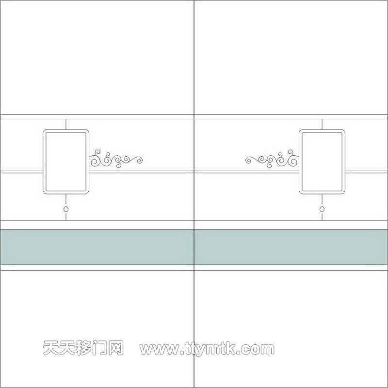 水滴色块花纹移图  F-038