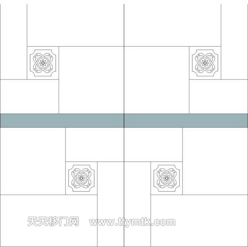 正方形色块花朵竖线移图  F-064