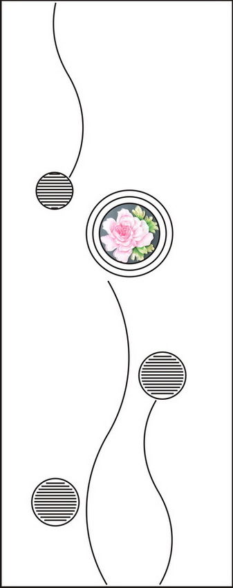 圆形花朵曲线移图 YMT-0012