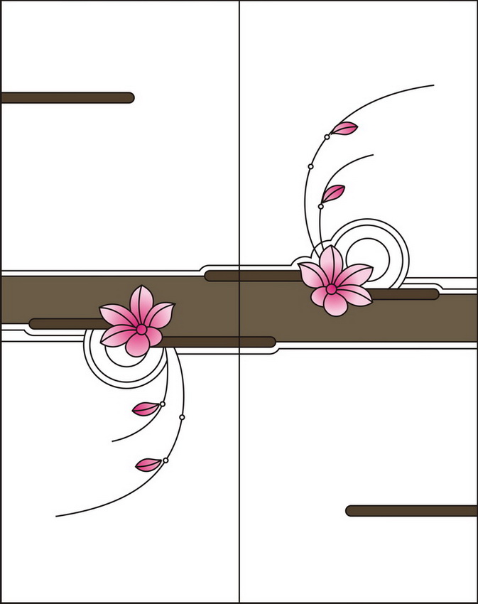 色块花朵叶子移图 YMT-0105