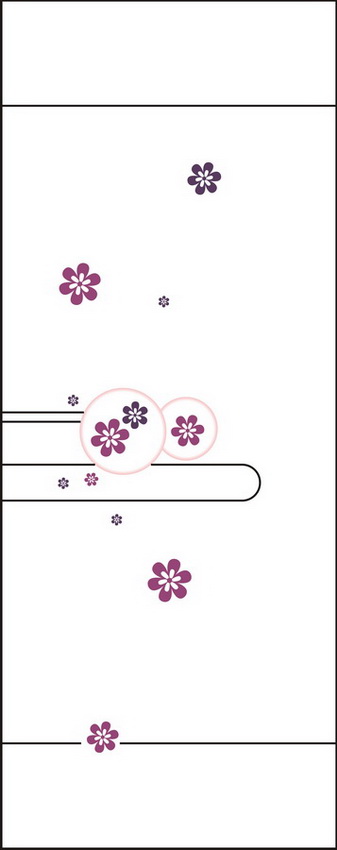 横线花朵圆形移图 YMT-0136