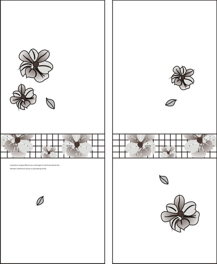 花朵叶子格子移图 YMT-0145
