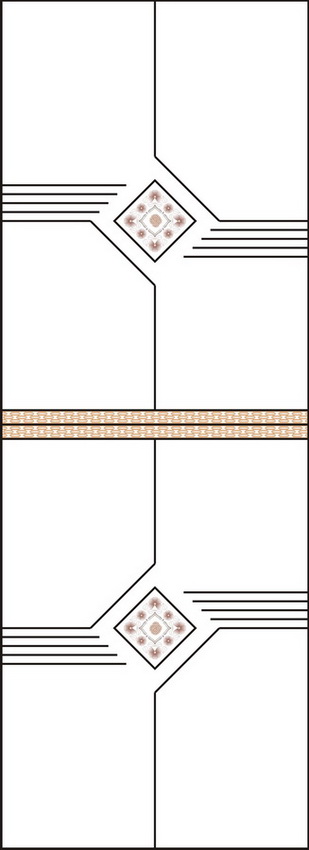 菱形竖线花纹移图 YMT-0179