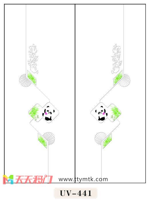 花纹菱形熊猫移图 UV-441