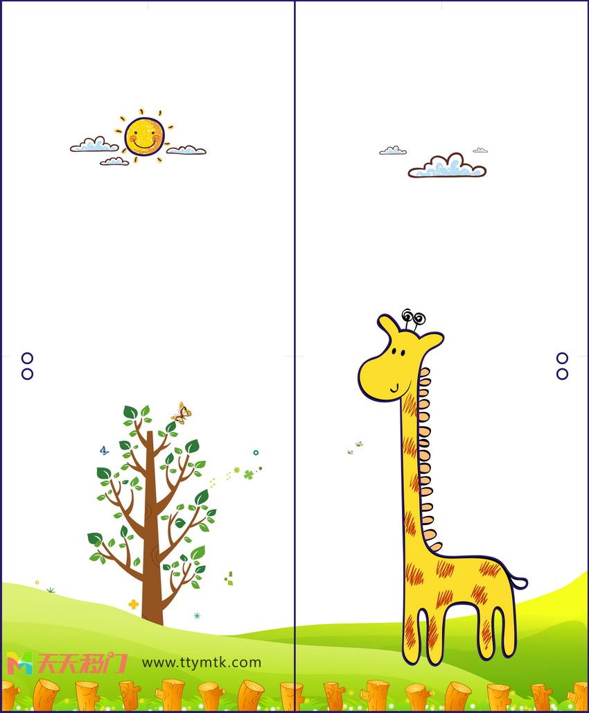 卡通长颈鹿树移图 BO-8049