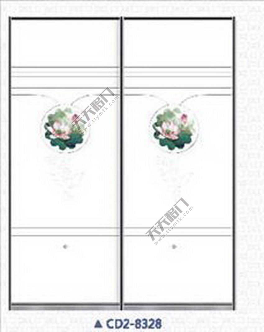 横线花朵荷叶移图 CD2-8328