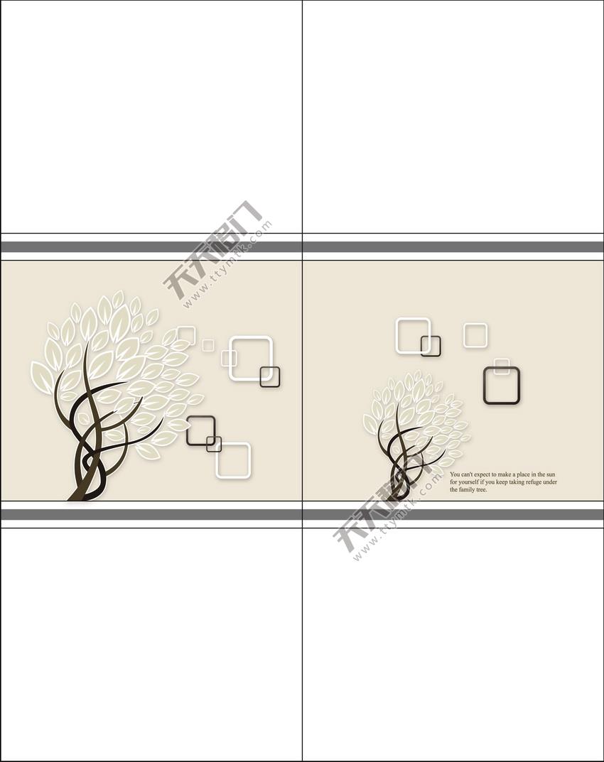 横线正方形树移图 LV-7015