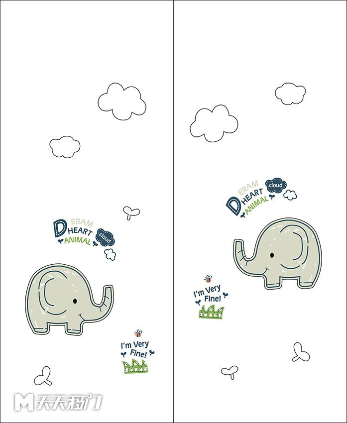 大象动物白云移图 sep-0573