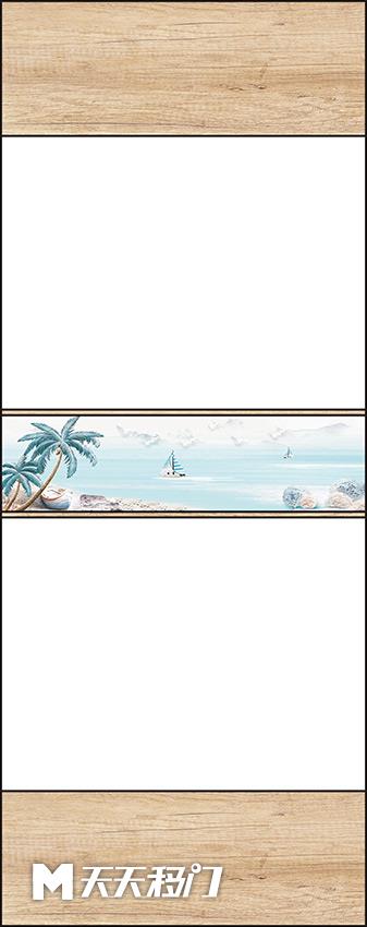 椰树木纹大海移图 sep-1089