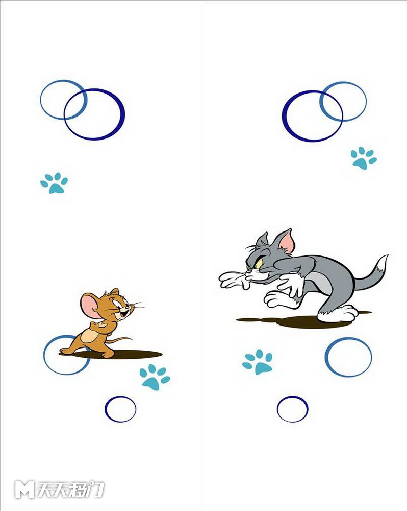 卡通圆形猫和老鼠移图 s343-猫和老鼠-1