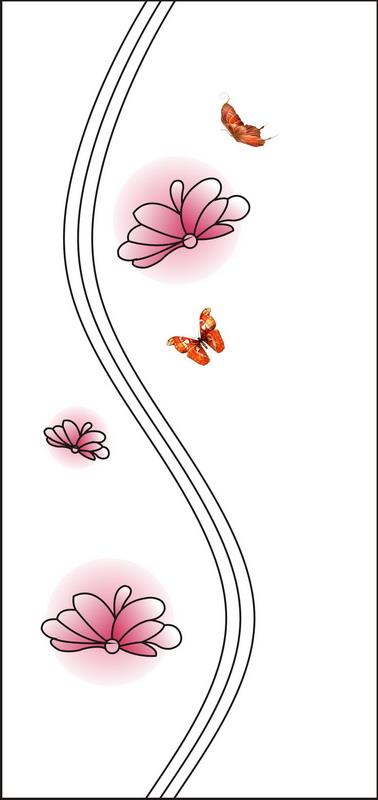 蝴蝶花朵曲线移图 YMT-0481