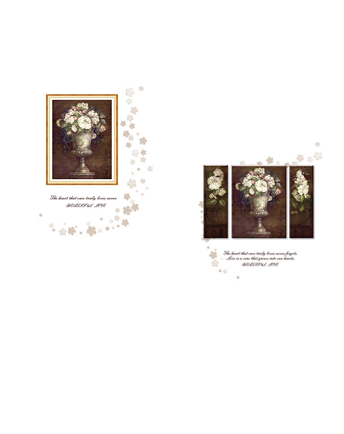 字母花花瓶移图 带花朵的移门图SYGG-8051