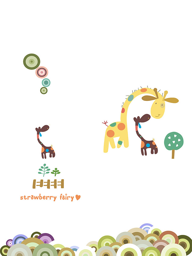 长颈鹿树字母移图 卡通儿童房移门图SYGG-8064