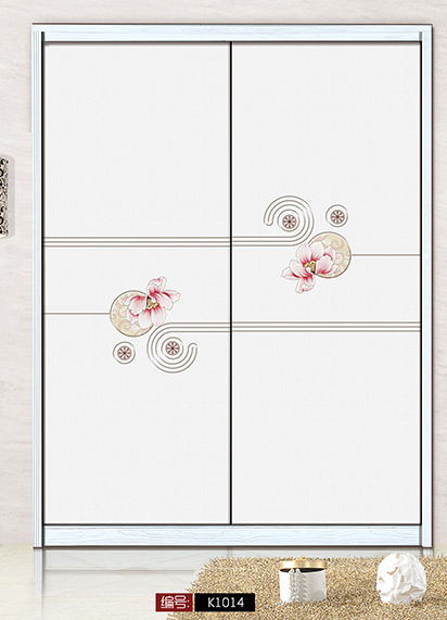 花朵横线半圆形移图 带花朵的移门图K1014