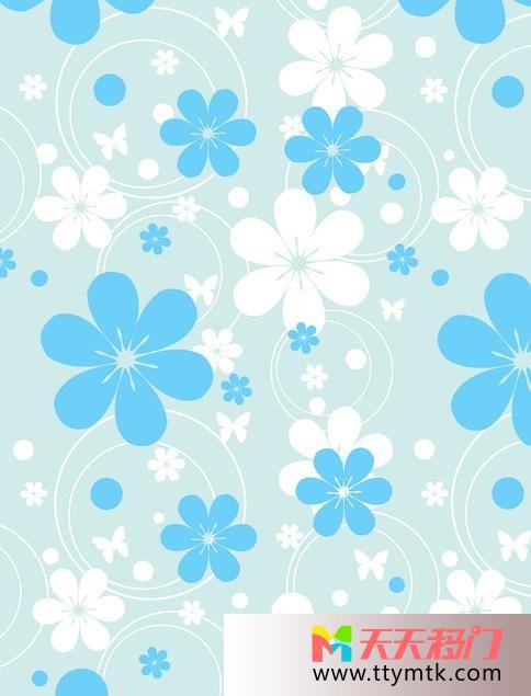 花朵蓝色幸福移图 幸福花开M-6133