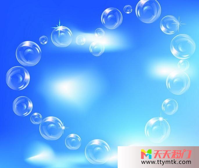 泡沫蓝天晶莹移图 泡沫客厅移门图库M-6288