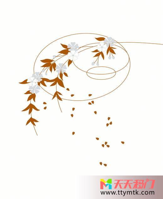 风起落叶黄色移图 风吹叶落M-6070