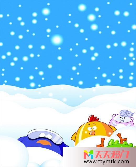 雪人冰雪山丘移图 冰天雪地移门v-1271