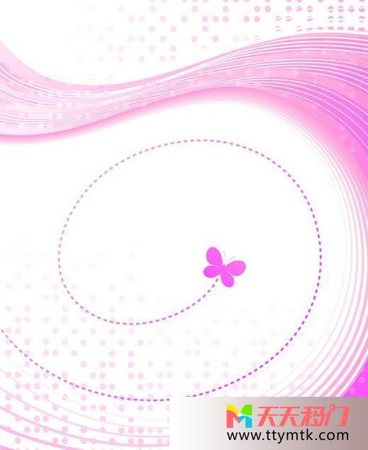 粉色蝴蝶线条移图 粉蝶生线v-1116