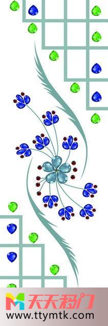 花点缀花枝移图 花阳台玻璃移门家装图片Z-1576