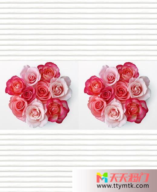 粉色花红色花线条移图 粉红色玫瑰玻璃移门衣柜简约CFL-12205
