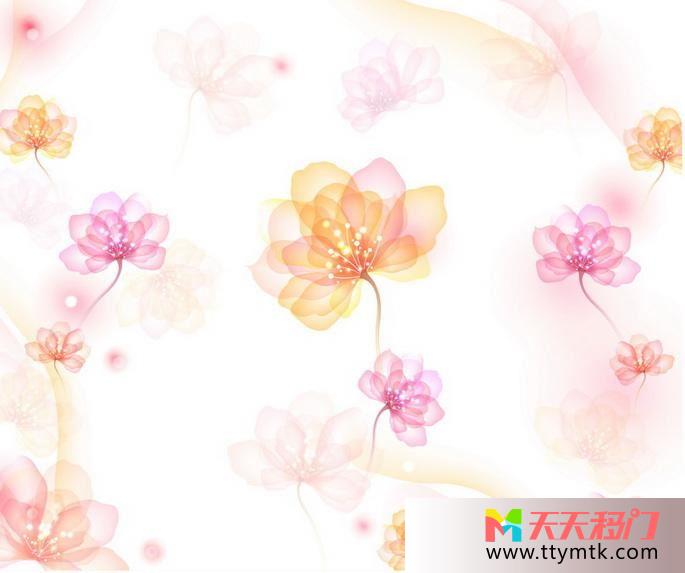 花花茎白色背景移图 粉色的世界移门图案CFL-1285