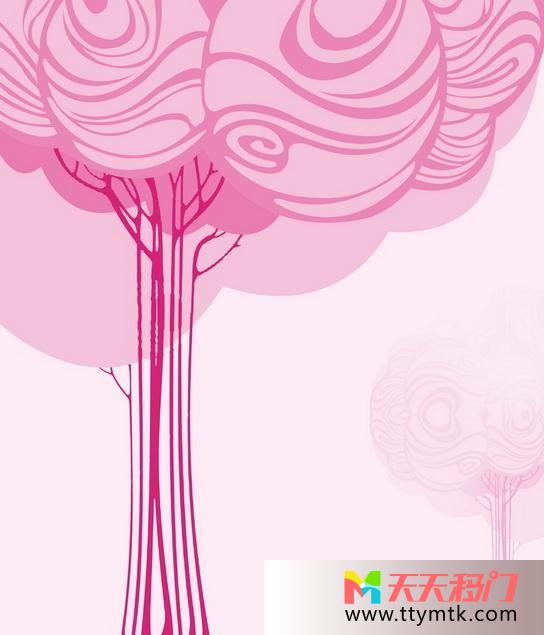 卡哇伊粉红可爱移图 大树上的棉花糖CF-246