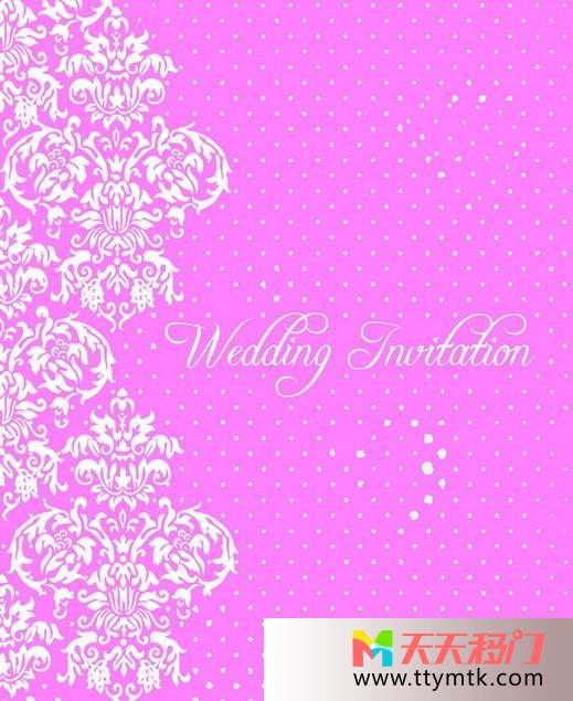 粉红温馨幸福移图 Wedding JnvitionCF-149