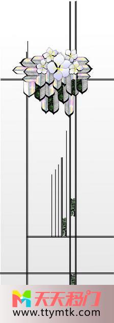 窗格花朵线条移图 工艺艺术L1016