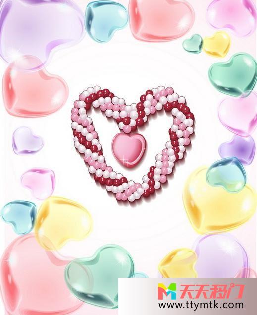 珠子爱心温馨移图 珠子组成的爱心玻璃移门卫生间CF-282