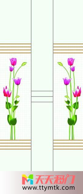 对称花草线条移图 双胞胎花草L1027