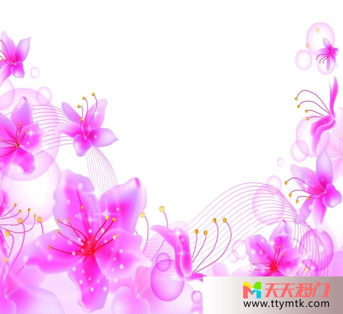 花朵花蕊粉红移图 透明的红花LD-9128-3
