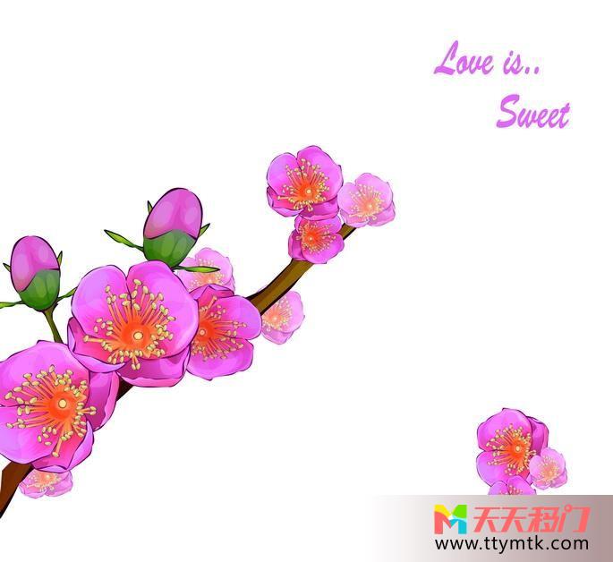 桃花娇艳绽放移图 Love is sweet LD-995-3