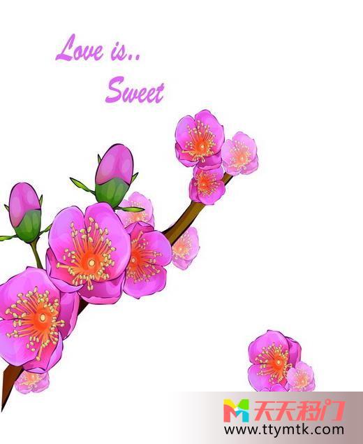 桃花鲜艳诱人移图 Love is sweetLD-995