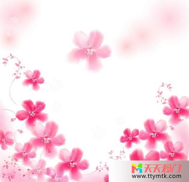 漂亮桃花粉红移图 漂亮的桃花卧室移门LD-9853