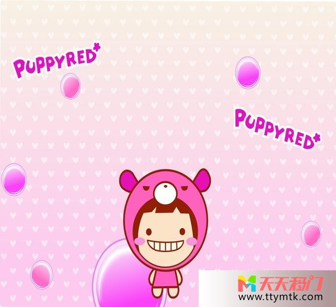 卡通紫色可爱移图 puppyred 卡通移门LD-9225-3