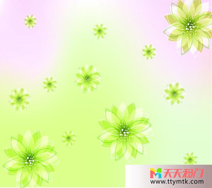 绿花晶莹梦幻移图 绿色的鲜花LD-933-3