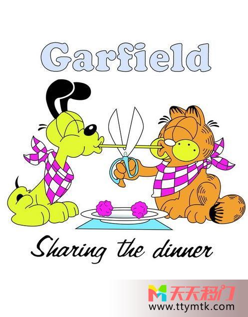 卡通猫狗移图 Garfield 卡通移门LD-9236