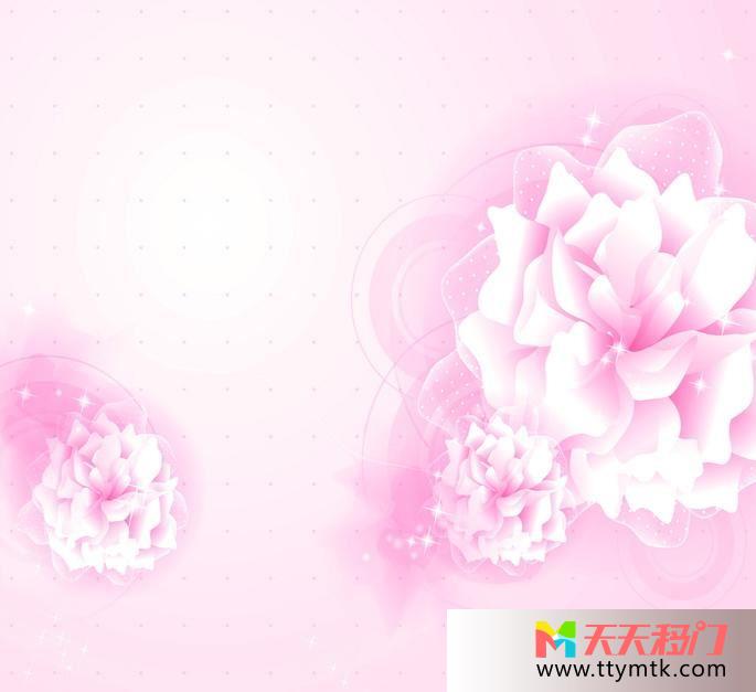 粉红是花朵晶莹移图 晶莹的粉红色花朵卧室移门LD-9125-3
