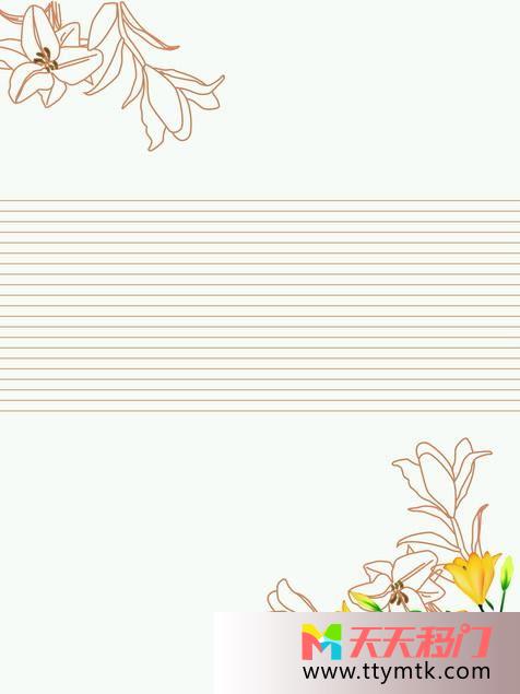 线条棕色郁金香移图 绽放的花D-6030