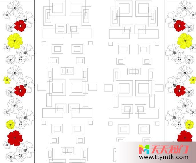 花边方格建筑移图 地图衣柜玻璃移门D2-2011