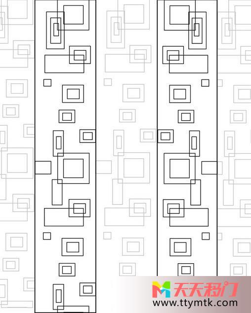 方形交错黑白移图 方框财富移门图库D2-2013