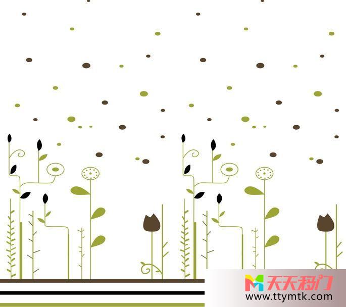 圆的线条植物大地移图 纷飞EM-3310大地
