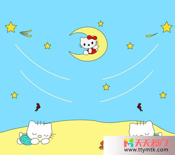 猫星星月亮移图 梦境衣柜雕刻移门图库EM-3525