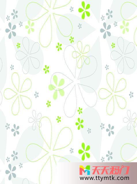 绿叶蓝色叶白色叶春之舞移图 五叶草客厅隔断门玻璃移门EM-3303春之舞