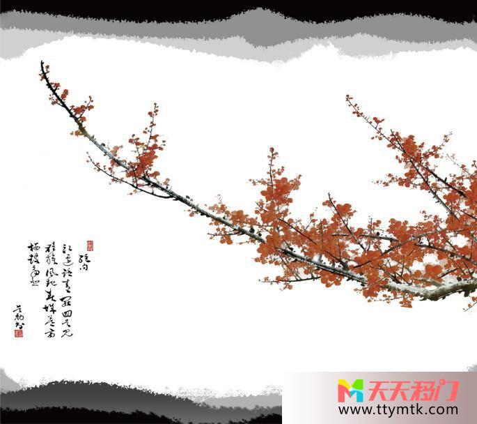 花字印章红梅赞移图 梅花韵色EM-3010红梅赞